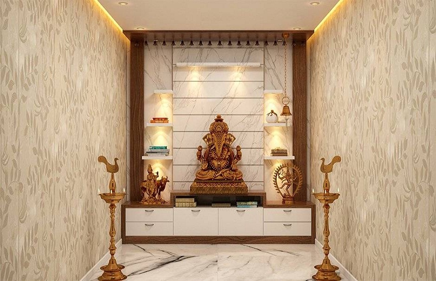 Why choose white colour for Pooja room designs?